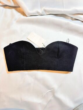 Zara Black Strapless Sweetheart Bustier